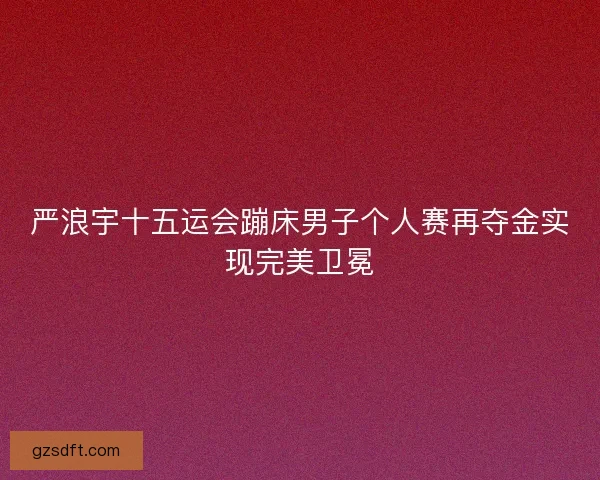 严浪宇十五运会蹦床男子个人赛再夺金实现完美卫冕